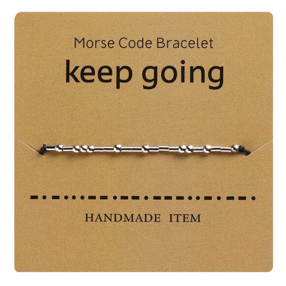 Handmade Morse Code Bracelet - Silver - Picture 4 of 7